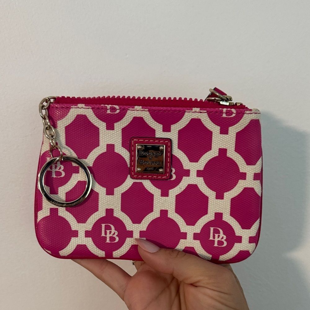 Dooney & Bourke Pink and Cream Wristlet